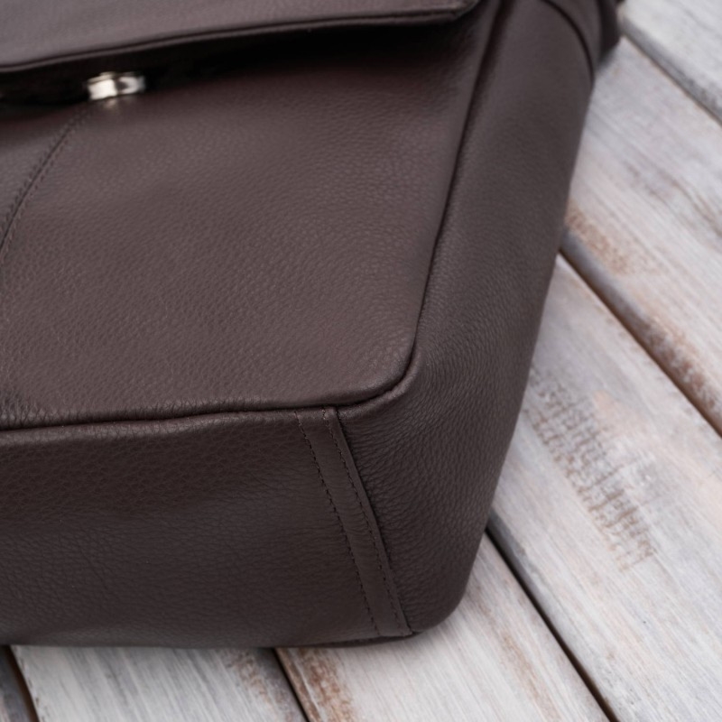 Listonoszka męska na ramię klasyczna ze skóry naturalnej brązowa Paolo Peruzzi E-31-BR