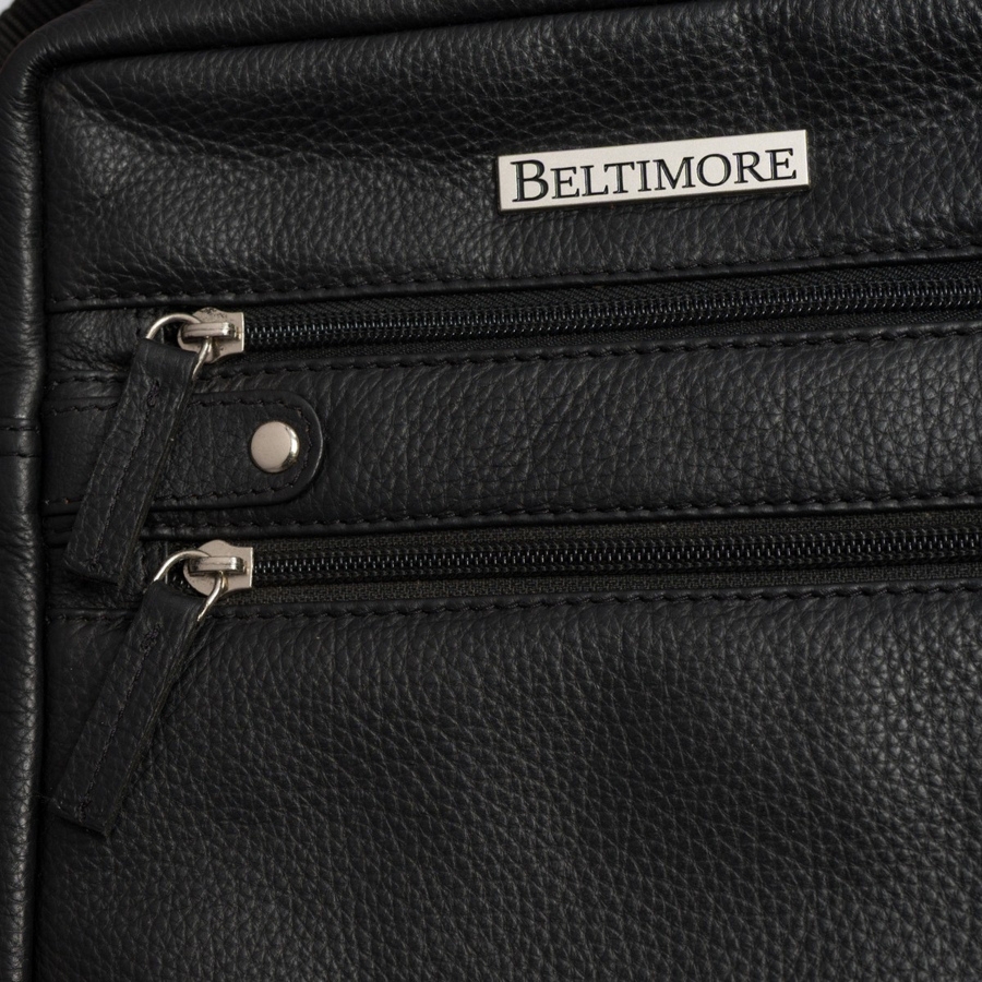 Torba męska skórzana na ramię zgrabna czarna elegancka Beltimore N30