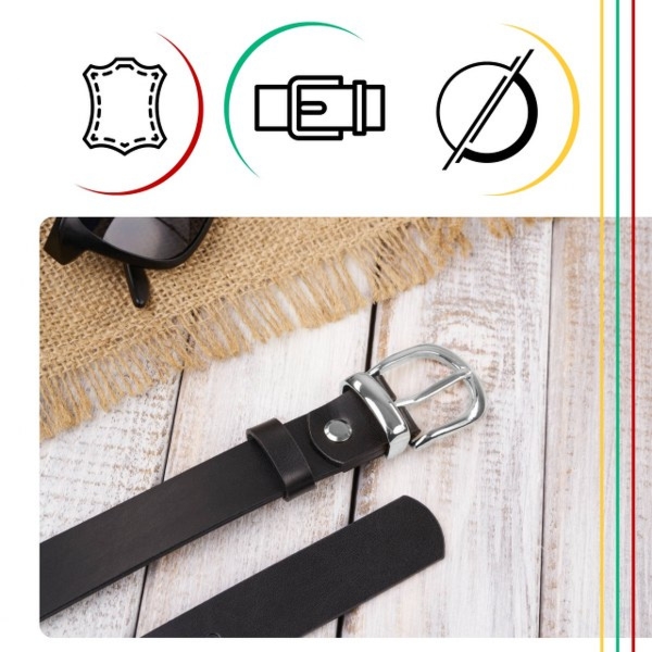 Pasek Damski Skórzany OPD-26 Brødrene Czarny 120 cm