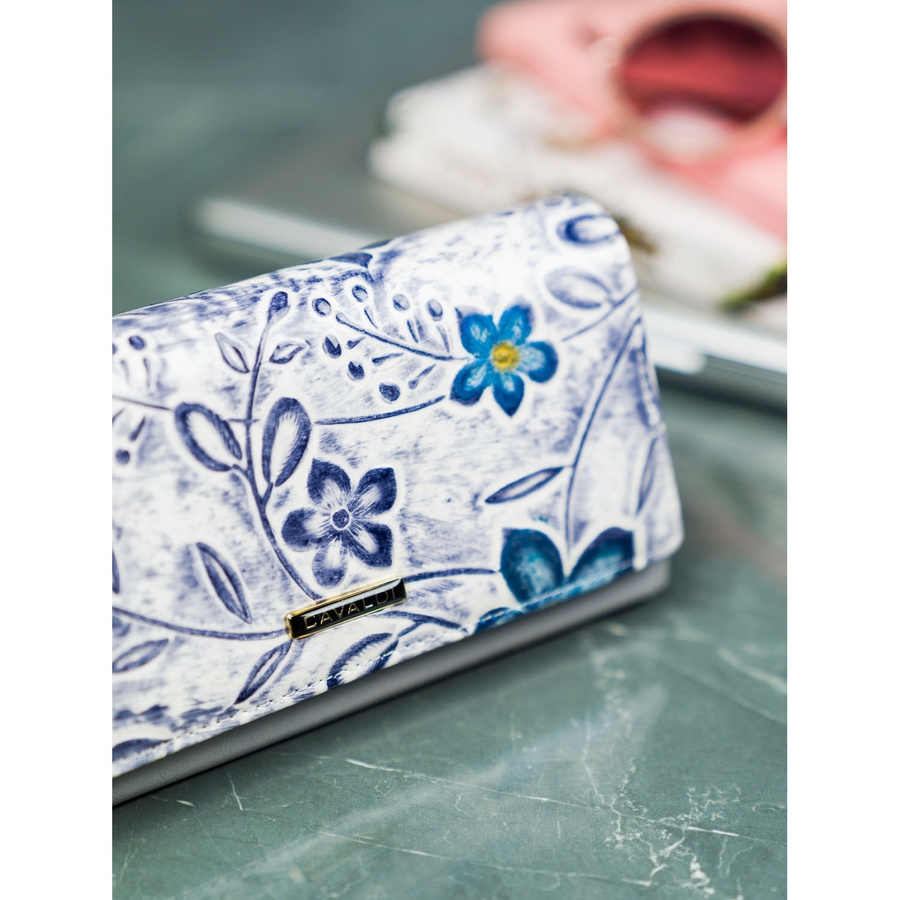 Portfel damski 4U Cavaldi PN23-FL-BL-PURPLE biały