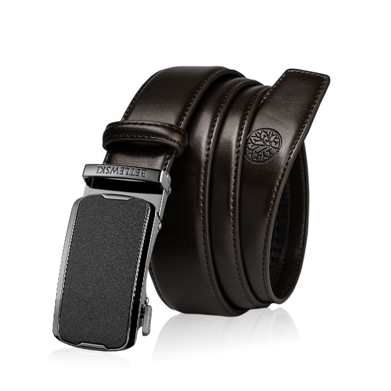 Skórzany pasek męski BETLEWSKI Brązowy 120