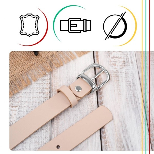 Pasek Damski Skórzany OPD-26 Brødrene Beżowy 90 cm