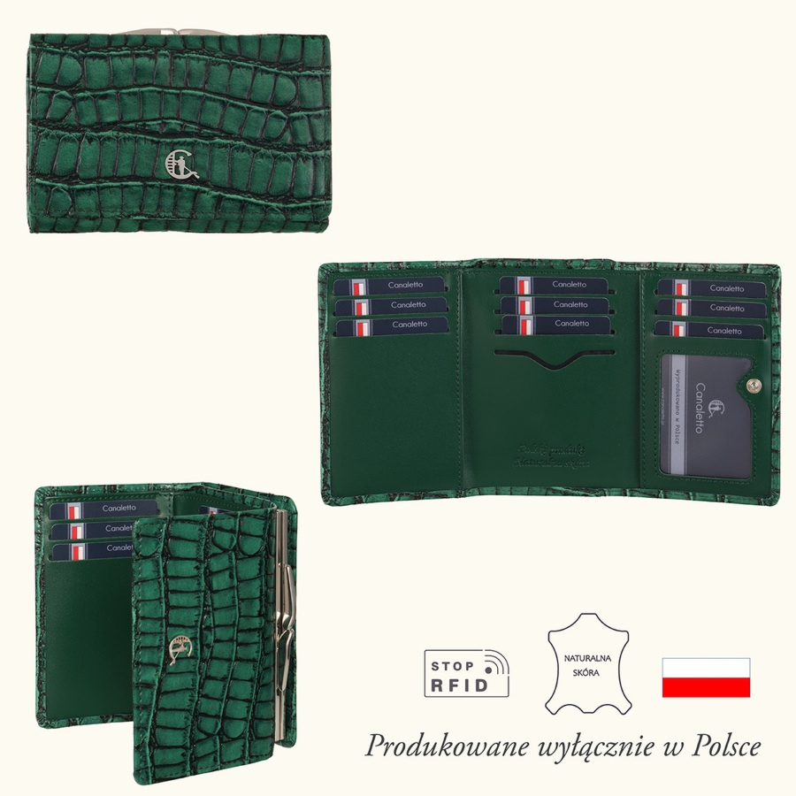 Portfel damski Canaletto ze skóry croco PD1224cs292 RFID