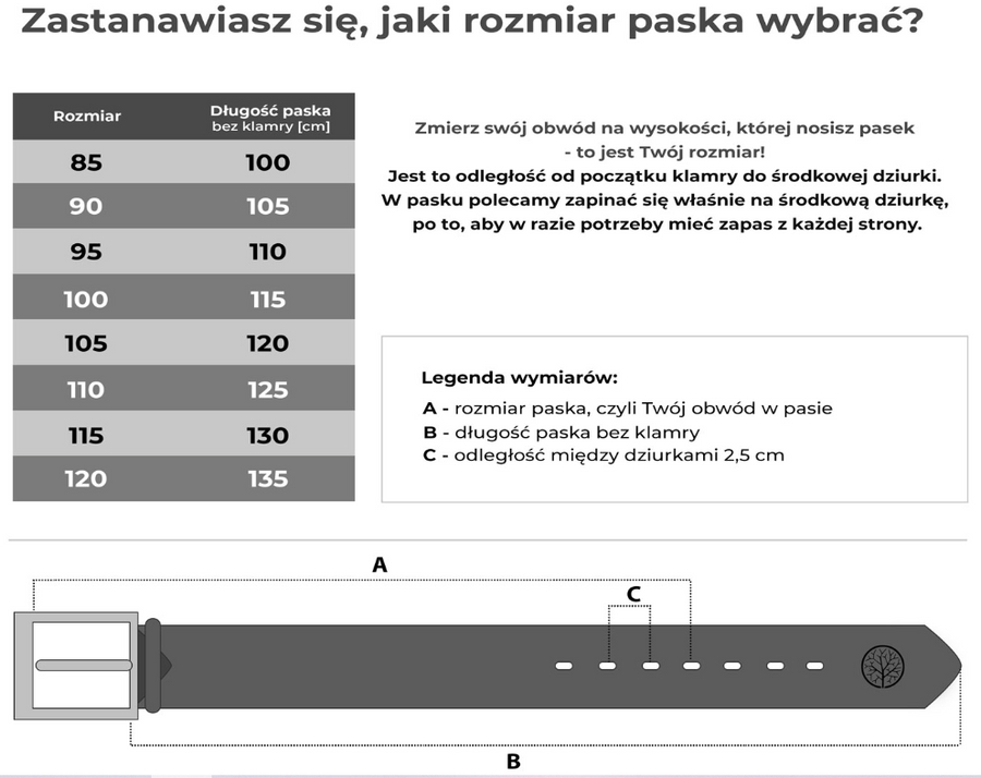 Skórzany pasek MAGNUM Czarny MG120