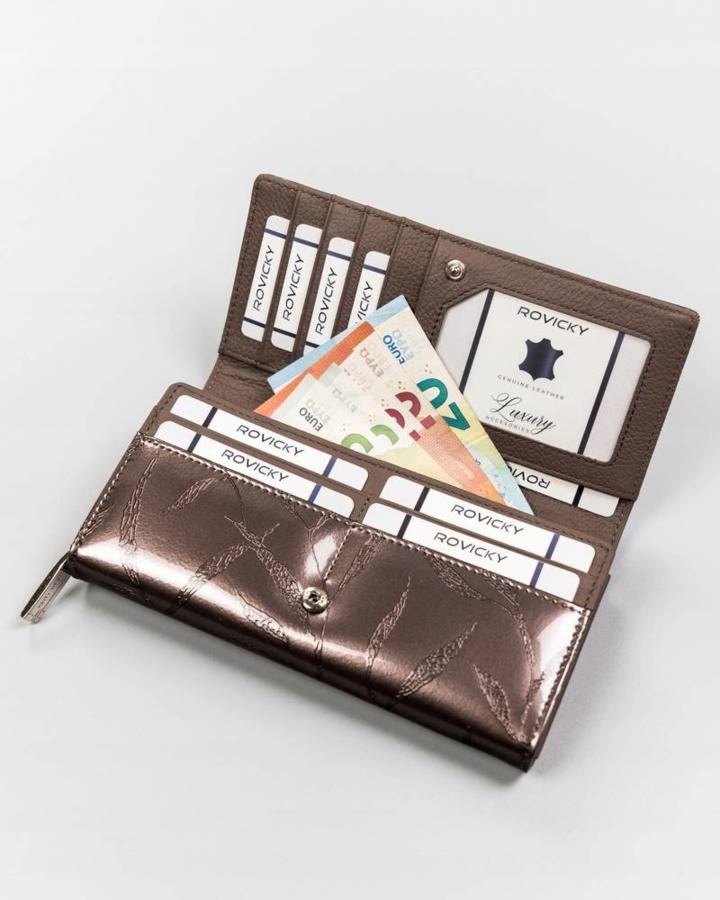 Portfel lakierowany Pierre Cardin [DH] 02 LEAF 106 szary