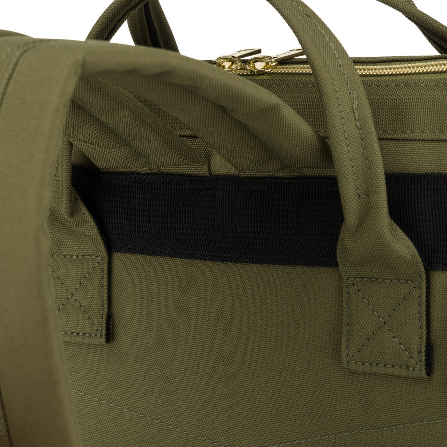 Zielony plecak damski z poliestru z miejscem na laptopa, zawieszony na regulowanych szelkach - Peterson