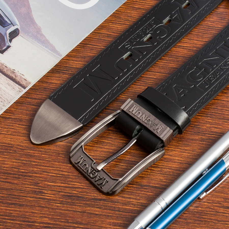 Pasek męski skórzany premium szeroki 4cm klasyczny czarny Beltimore Jeans E04 : Kolory - czarny, Rozmiar pasków - r.110-125 cm