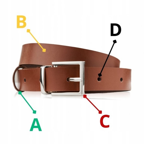 Pasek Damski Skórzany OPD-23 Brødrene Brązowy 125 cm