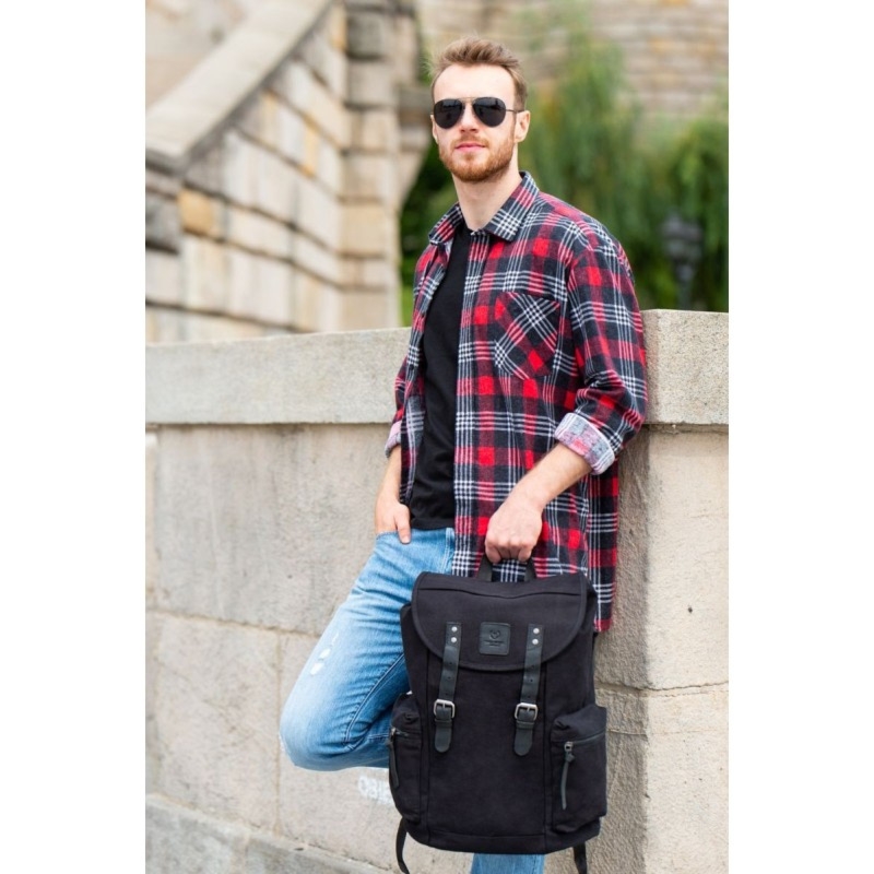 Plecak męski czarny PAOLO PERUZZI T-19-BL