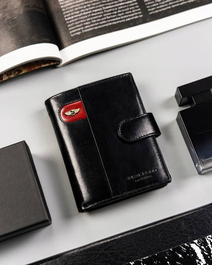 Portfel skórzany Peterson [D] PTN 22308L-VT-E czarny