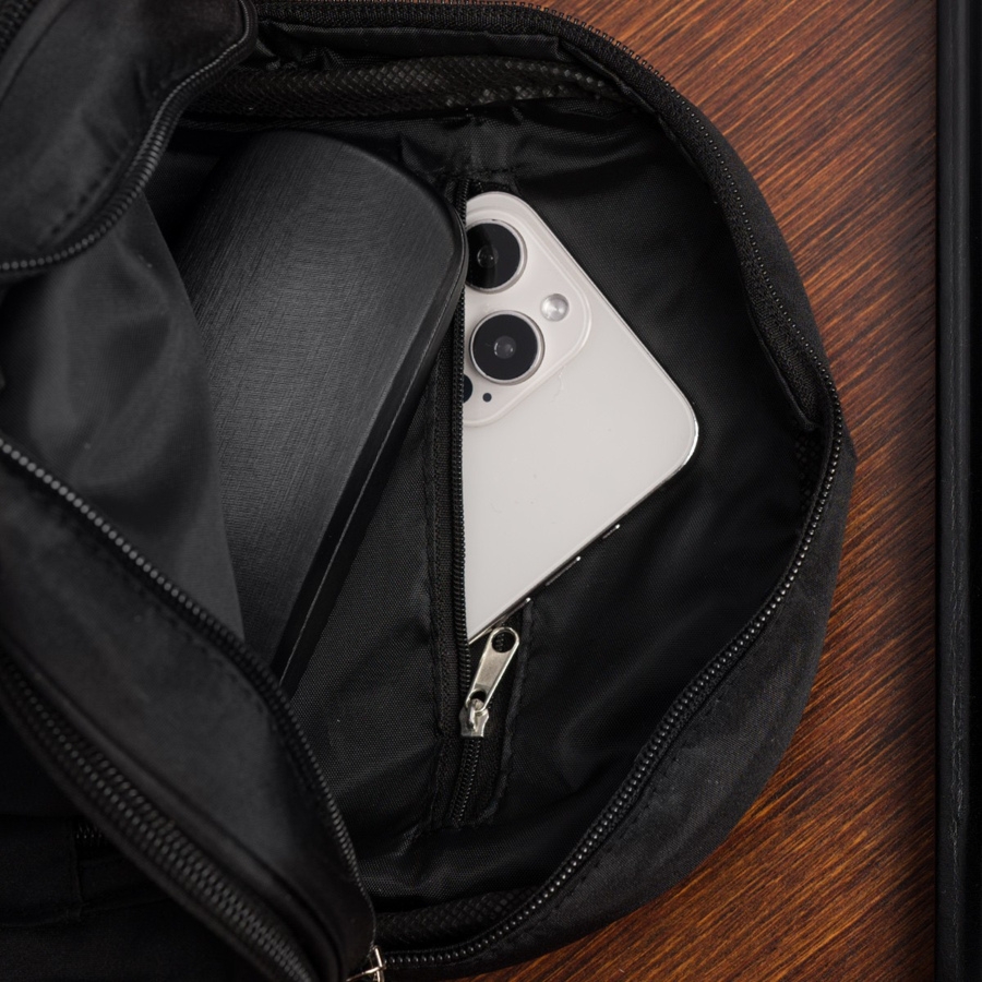 Plecak plecaczek damski mały lekki dwukomorowy wodoodporny elegancki czarny Beltimore R36