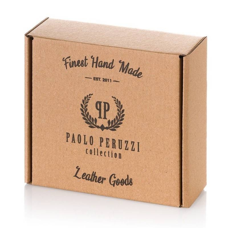 Pasek parciany PAOLO PERUZZI PW-02-105 CM brązowo-granatowy