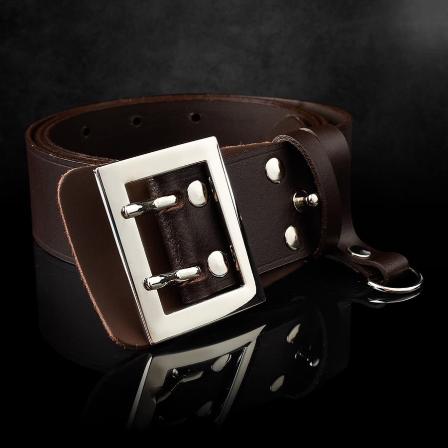 Pasek męski oficerski wojskowy solidny Beltimore W42 brązowy : Kolory - brązowy, beżowy, Rozmiar pasków - r.130-145 cm