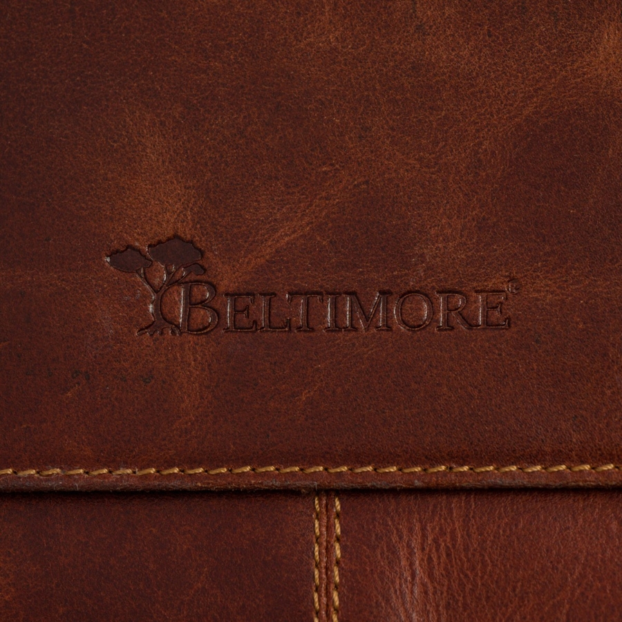 Torba męska na ramię skórzana duża A4 brązowa do pracy Beltimore N15