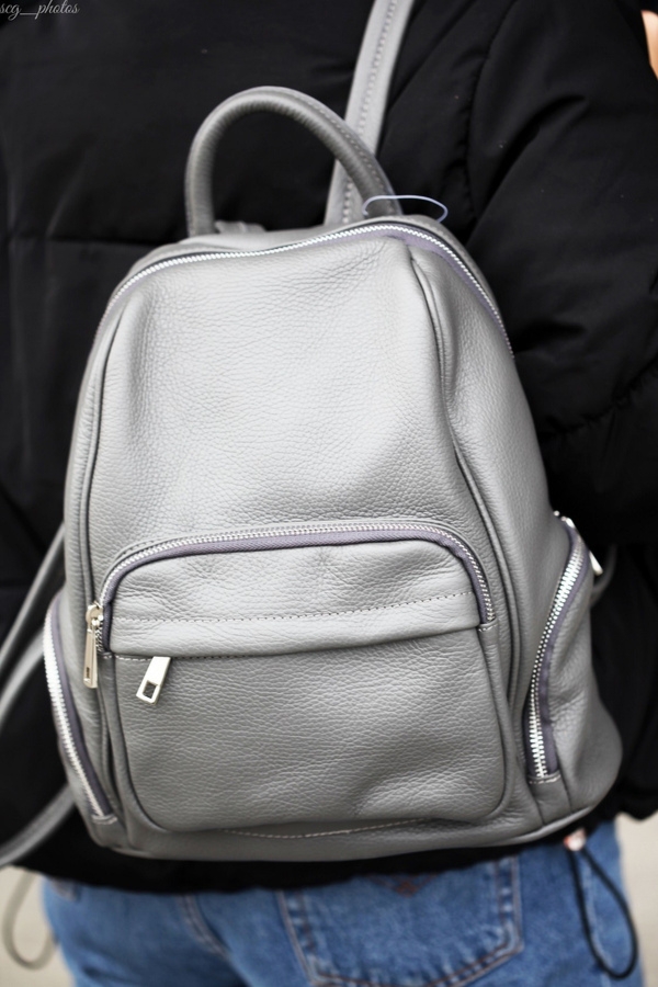 Włoski Plecak Skórzany damski Skóra Naturalna bordowy U21