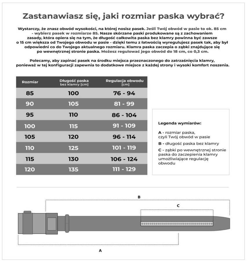 Skórzany pasek BETLEWSKI AUTO-LIC30 CZ 110_K3 czarny