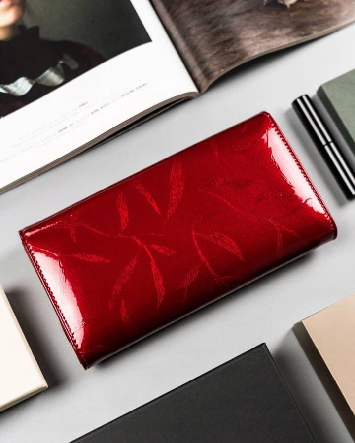 Portfel lakierowany Pierre Cardin [DH] 02 LEAF 106 czerwony