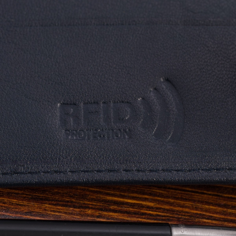 Męski portfel skórzany klasyczny granatowy poziomy Beltimore D44