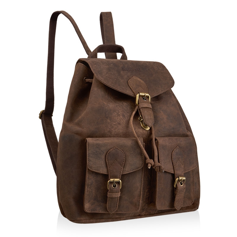 Plecak z nubuku HUNTER brazowy