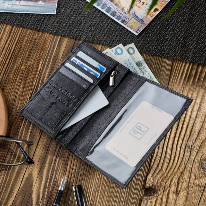 Portfel skórzany PAOLO PERUZZI T-65-BL czarny