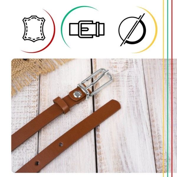 Pasek Skórzany Damski OPD-29 Brødrene Brązowy 120 cm