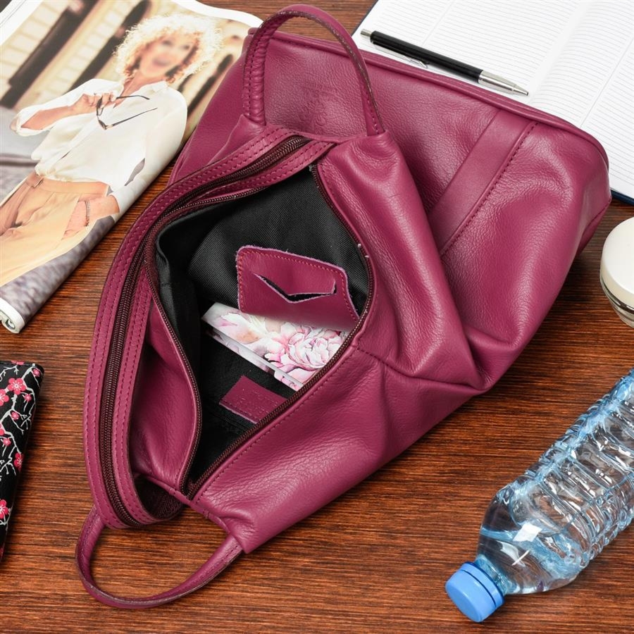 Plecak damski śliwkowy Vera Pelle T52