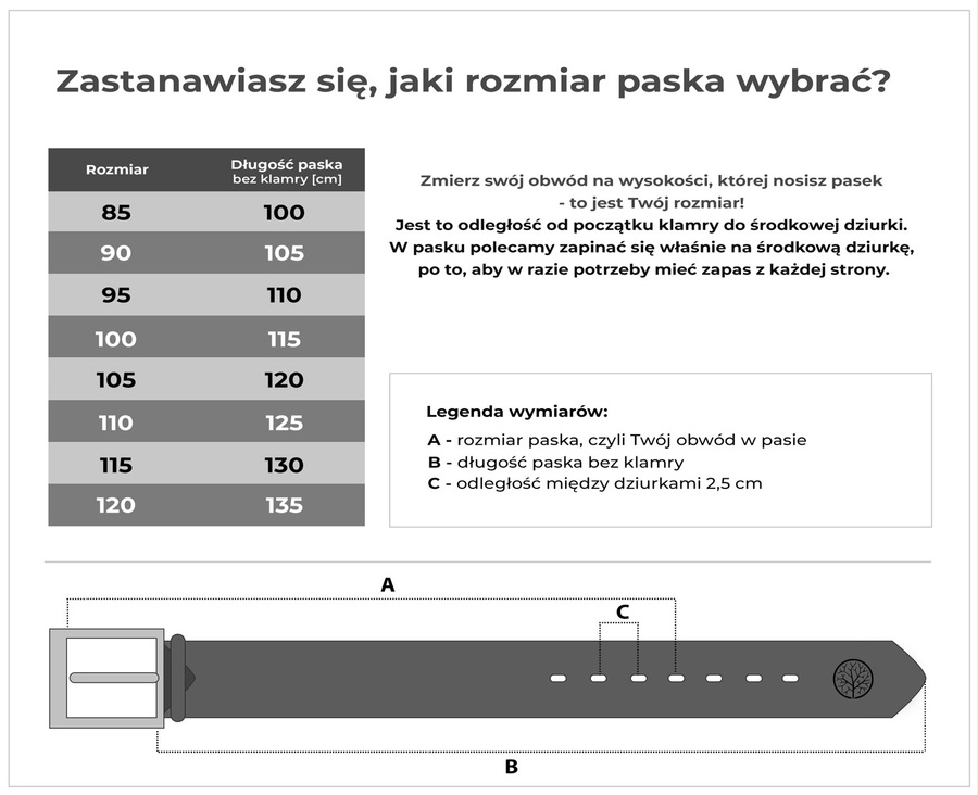 Skórzany pasek BETLEWSKI Czarny 105