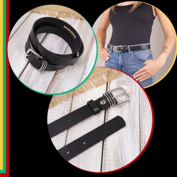 Pasek Damski Skórzany OPD-24 Brødrene Czarny 90 cm