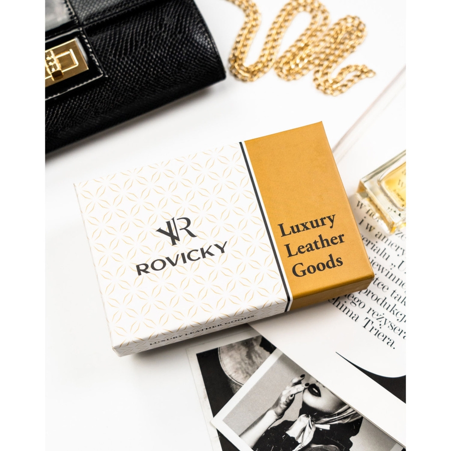 Mały, czerwony portfel damski ze skóry naturalnej z systemem RFID RH-32-1-RS Rovicky