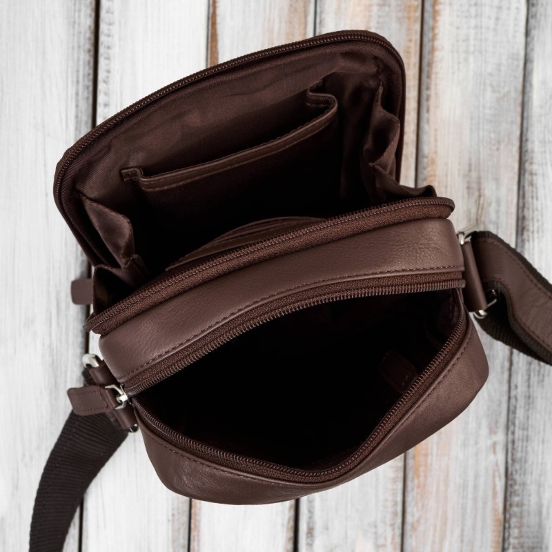 Listonoszka saszetka męska skórzana na ramię brązowa Paolo Peruzzi AY-27-BR