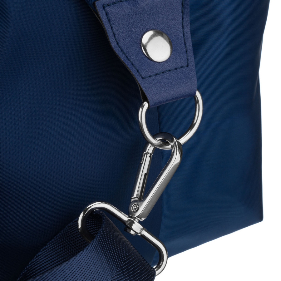 Sportowa torba treningowa z poliestru w granatowym kolorze, jednokomorowa - Peterson