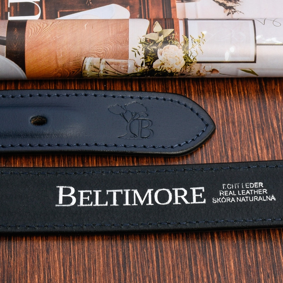 Pasek skórzany BELTIMORE r.115-130 cm A60 granatowy