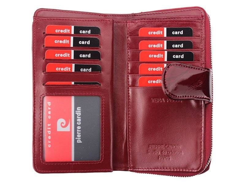 Portfel skórzany Pierre Cardin [DH] 02 LEAF 116 CZERWONY