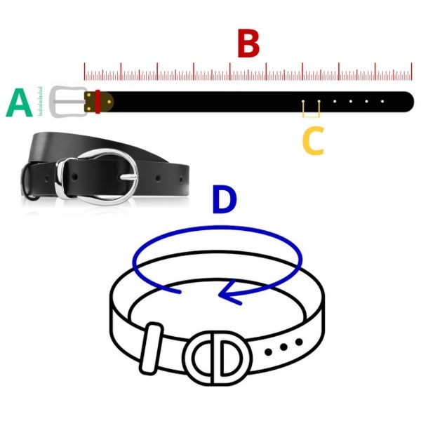 Pasek Damski Skórzany OPD-25 Brødrene Czarny 125 cm