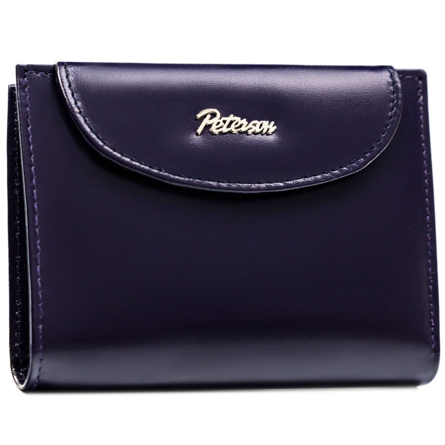 Mały, skórzany portfel damski w fioletowym kolorze PTN RD-357-NGV-M Peterson