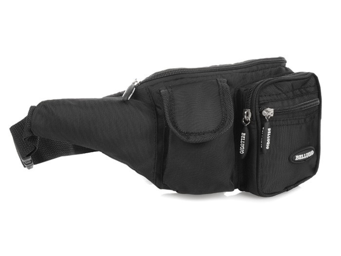 CZARNA SASZETKA MĘSKA NERKA BIODRÓWKA BELLUGIO M64