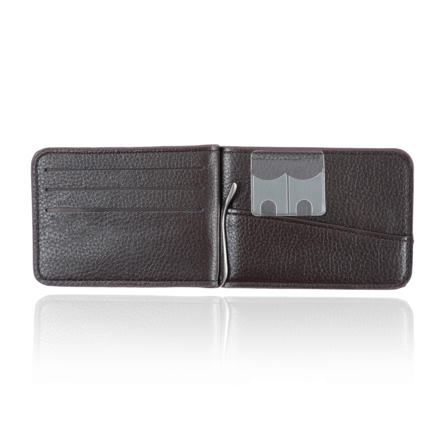 Portfel męski z zapinaną kieszonką SW37 BROWN