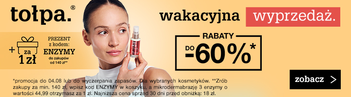Tołpa w Polsce - rabaty do -60% i prezent z kodem ENZYMY