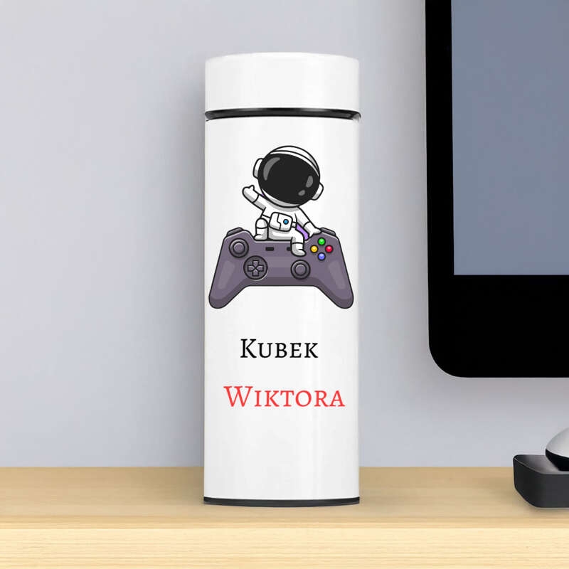 Image of Kubek termiczny z wyświetlaczem LED i personalizowanym nadrukiem UV – idealny prezent dla gracza/The Best Gamer