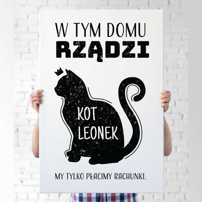 Image of W tym domu rządzi kot - obraz do pokoju 40x60 prezent dla kociarza