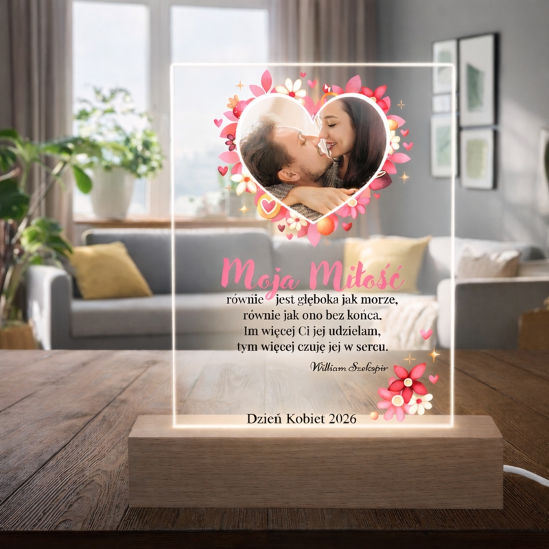 Podświetlana ramka LED z akrylowego szkła – wyjątkowy prezent na Dzień Kobiet