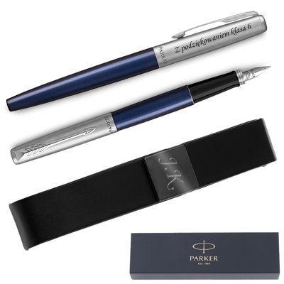 Image of Pióro wieczne Jotter Parker Royal Granatowy CT + Etui Grawer