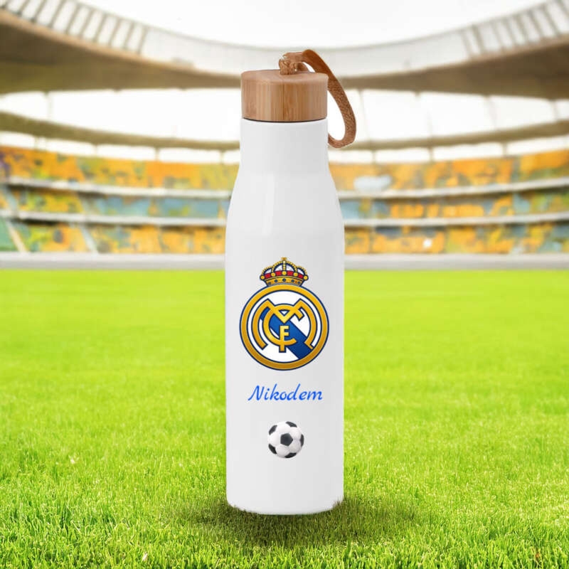 Personalizowana butelka termiczna 500 ml z nadrukiem UV Real Madryt