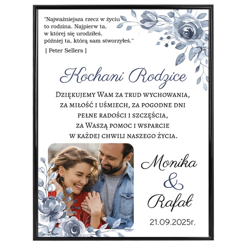 Personalizowany plakat z własnym zdjęciem – podziękowanie rodzicom