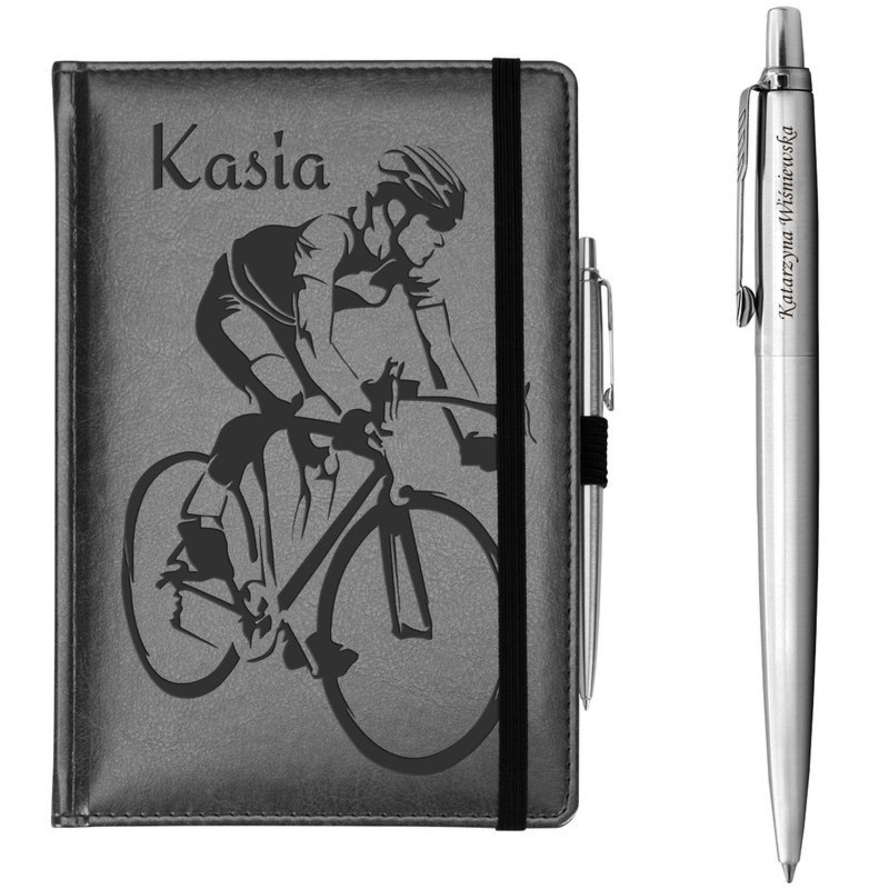 Zestaw dla szefa: notes Nebraska szary i Parker Jotter z grawerem