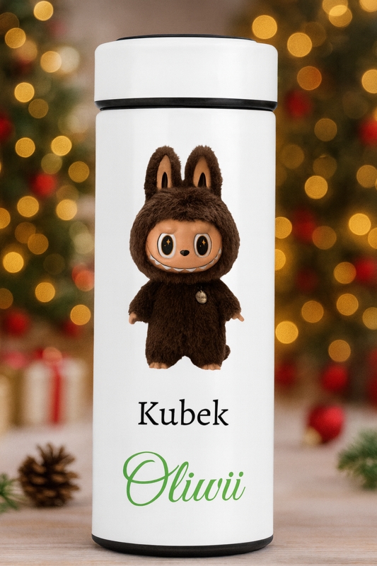 Kubek termiczny z LED dla fana Labubu z personalizacją UV