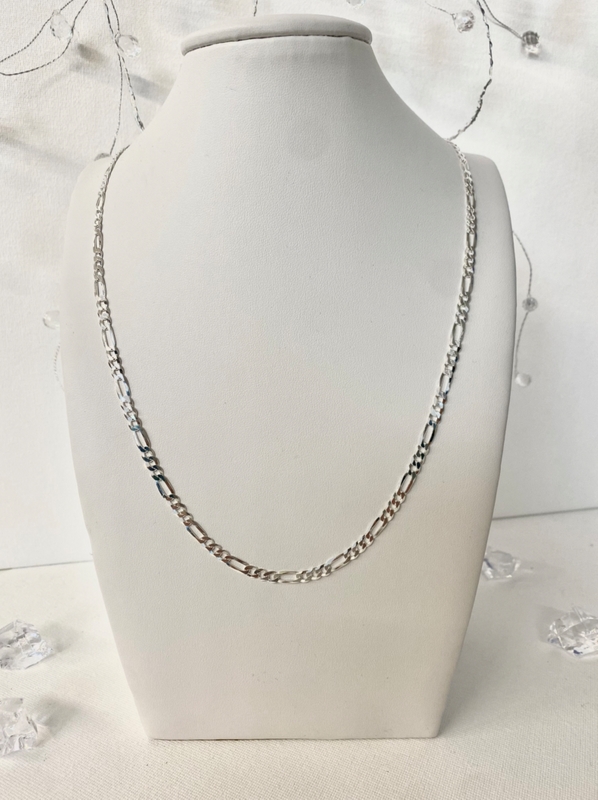 łańcuszek diamentowany męski figaro płaskie 55 cm srebro 925