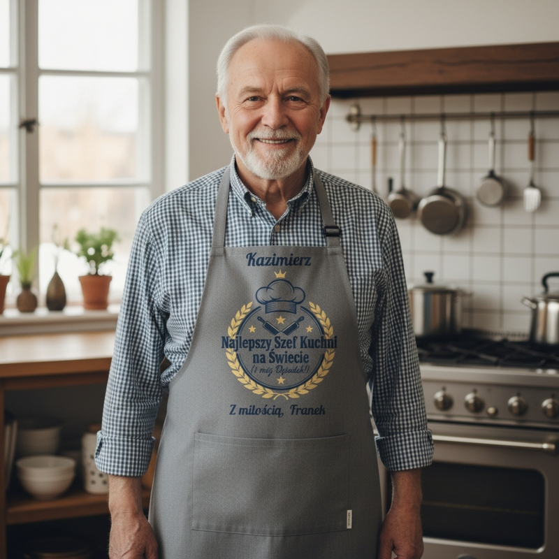 Fartuch kuchenny „Najlepszy Szef Kuchni na Świecie (i mój Dziadek!)” z personalizacją