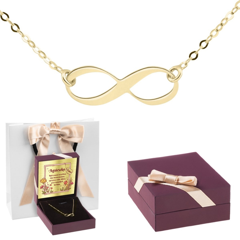 Złoty Naszyjnik pr. 333 Nieskończoność Dedykacja
