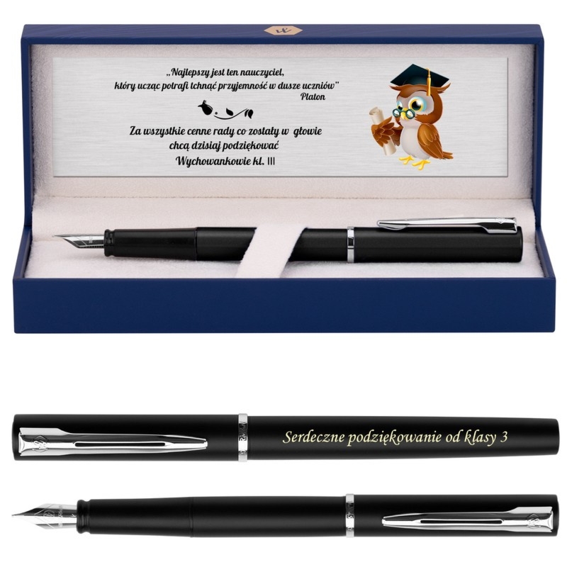 Zakończenie roku: pióro Waterman Allure czarny mat z grawerem